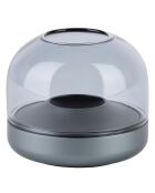 Bougeoir Glow 08  gris bleu - D.9.4x8.1 cm