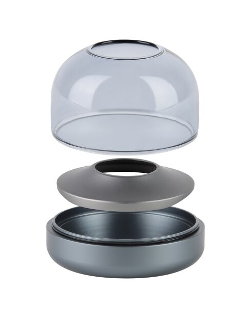 Bougeoir Glow 08  gris bleu - D.9.4x8.1 cm