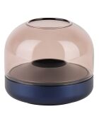 Bougeoir Glow 08  bleu foncé - D.9.4x8.1 cm