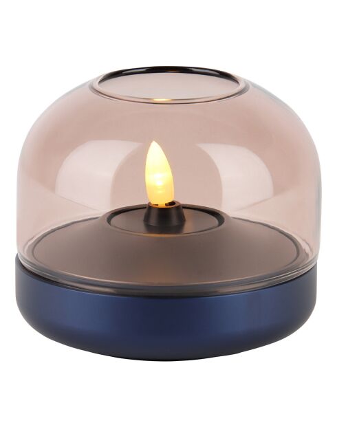 Bougeoir Glow 08  bleu foncé - D.9.4x8.1 cm