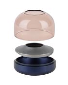Bougeoir Glow 08  bleu foncé - D.9.4x8.1 cm