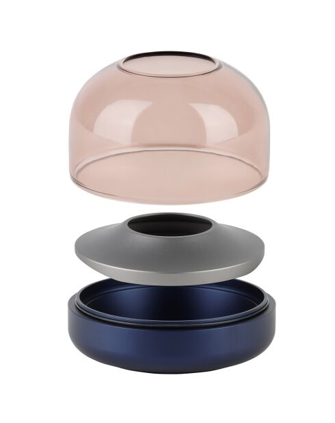 Portacandele Glow 08 blu scuro - D.9,4x8,1 cm