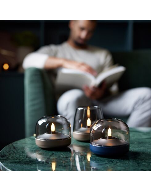 Portacandele Glow 08 blu scuro - D.9,4x8,1 cm