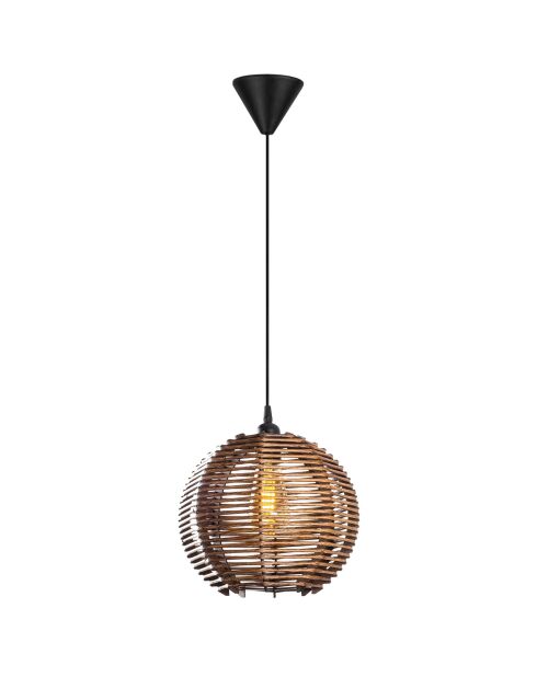 Braune Bambus-Kugel-Hängeleuchte - 30x20x60 cm