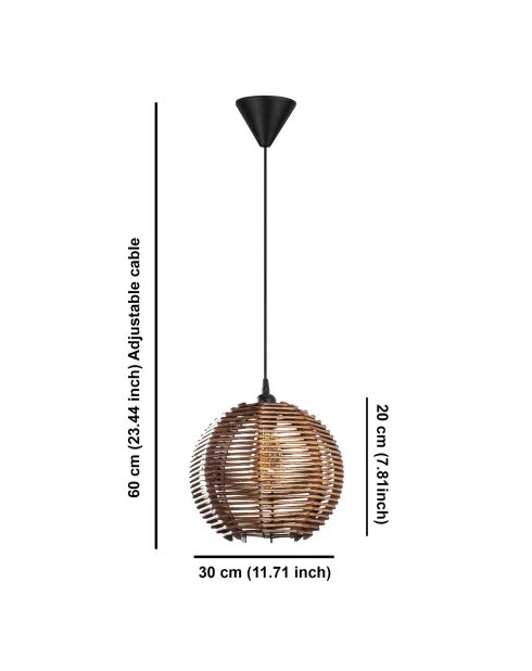 Suspension Sphere Bamboo marron - 30x20x60 cm