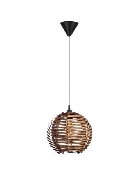 Braune Bambus-Kugel-Hängeleuchte - 30x20x60 cm