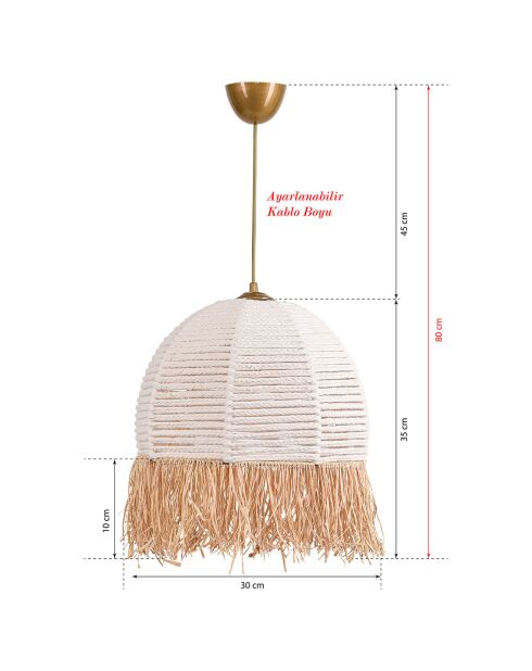 Suspension TM222 blanche - D.30x80 cm