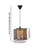 Suspension Structure cubique marron - 21x21x60 cm