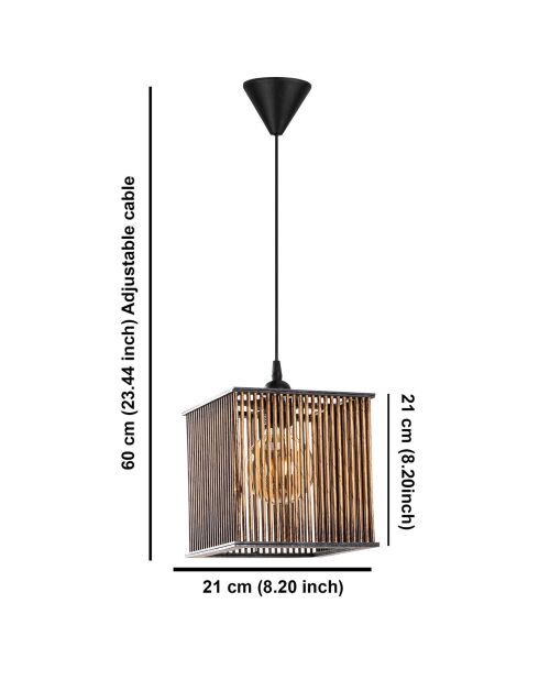 Suspension Structure cubique marron - 21x21x60 cm