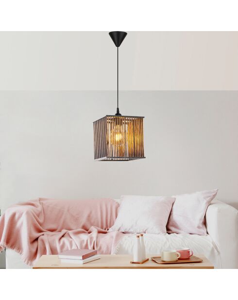 Suspension Structure cubique marron - 21x21x60 cm