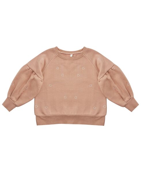 Sweat Etoile en Coton mélangé vieux rose