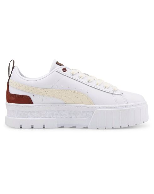 Baskets en Cuir Mayze Luxe blanc/bordeaux