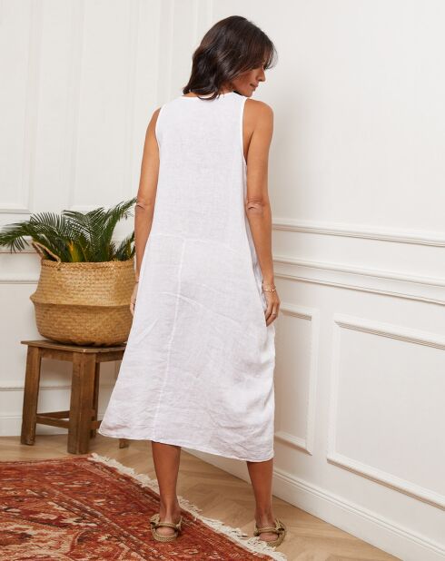 Alteo witte jurk van 100% linnen