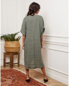 Robe 100% Lin Ambra kaki