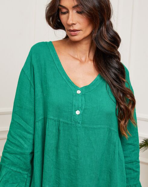 Robe 100% Lin Ameliz verte