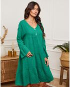 Robe 100% Lin Ameliz verte