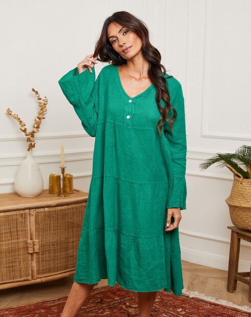 Robe 100% Lin Ameliz verte