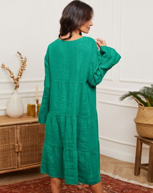 Robe 100% Lin Ameliz verte