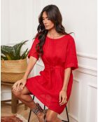 Robe 100% Lin Amerik rouge