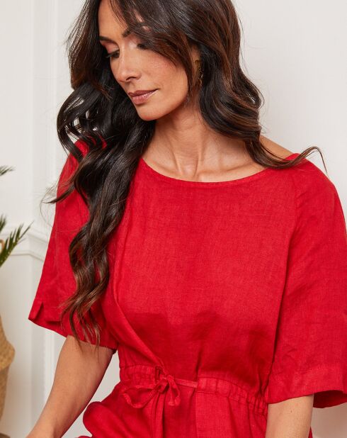 Robe 100% Lin Amerik rouge
