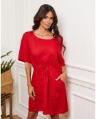 Robe 100% Lin Amerik rouge
