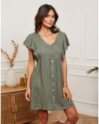 Robe 100% Lin Anapol kaki