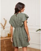 Robe 100% Lin Anapol kaki