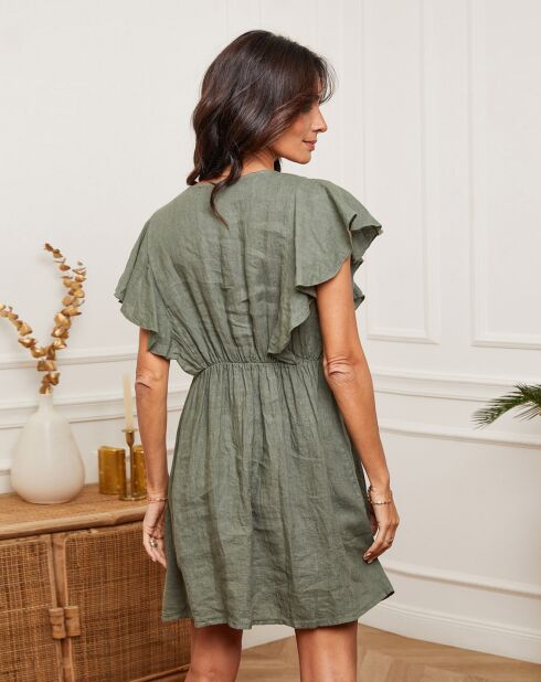 Robe 100% Lin Anapol kaki