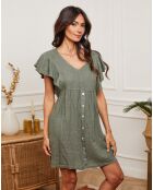 Robe 100% Lin Anapol kaki