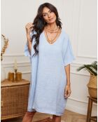 Robe 100% Lin Ania ciel