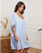 Robe 100% Lin Ania ciel