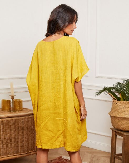 Robe 100% Lin Ania moutarde