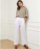 Pantalon 100% Lin Astrid blanc