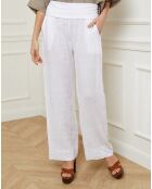 Pantalon 100% Lin Astrid blanc