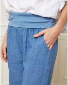 Pantalon 100% Lin Astrid indigo