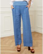 Pantalon 100% Lin Astrid indigo