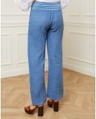 Pantalon 100% Lin Astrid indigo