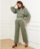Pantalon 100% Lin Astrid kaki