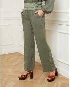 Pantalon 100% Lin Astrid kaki