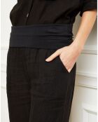 Pantalon 100% Lin Astrid noir