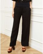 Pantalon 100% Lin Astrid noir