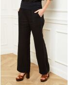 Pantalon 100% Lin Astrid noir