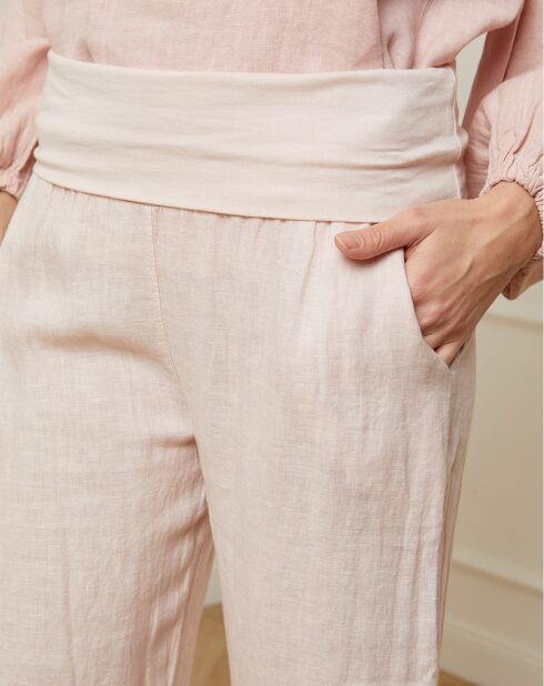 Pantalon 100% Lin Astrid rose