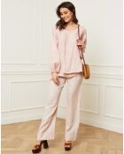 Pantalon 100% Lin Astrid rose