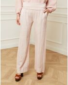 Pantalon 100% Lin Astrid rose