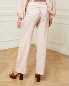 Pantalon 100% Lin Astrid rose