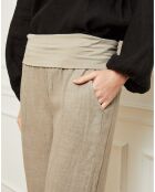 Pantalon 100% Lin Astrid taupe