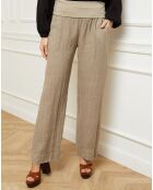 Pantalon 100% Lin Astrid taupe