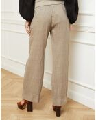 Pantalon 100% Lin Astrid taupe