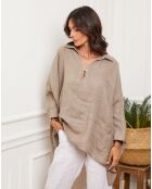 Tunique 100% Lin Brandy taupe